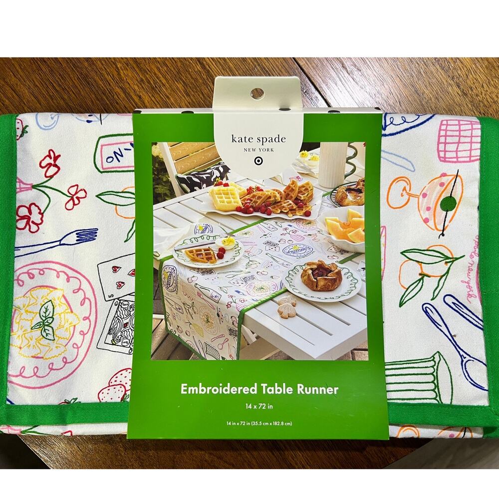 Kate Spade New York x Target Exclusive Embroidered Table Runner 14 x 72 NWT
